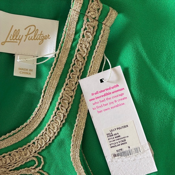 NWT Lilly Pulitzer Taylane maxi dress in green and gold M 8 - Picture 7 of 13
